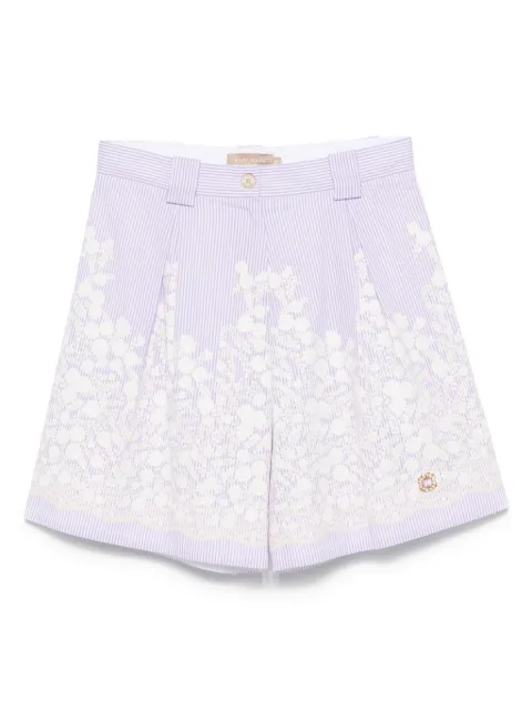 ELIE SAAB JUNIOR Bermuda listrada com estampa