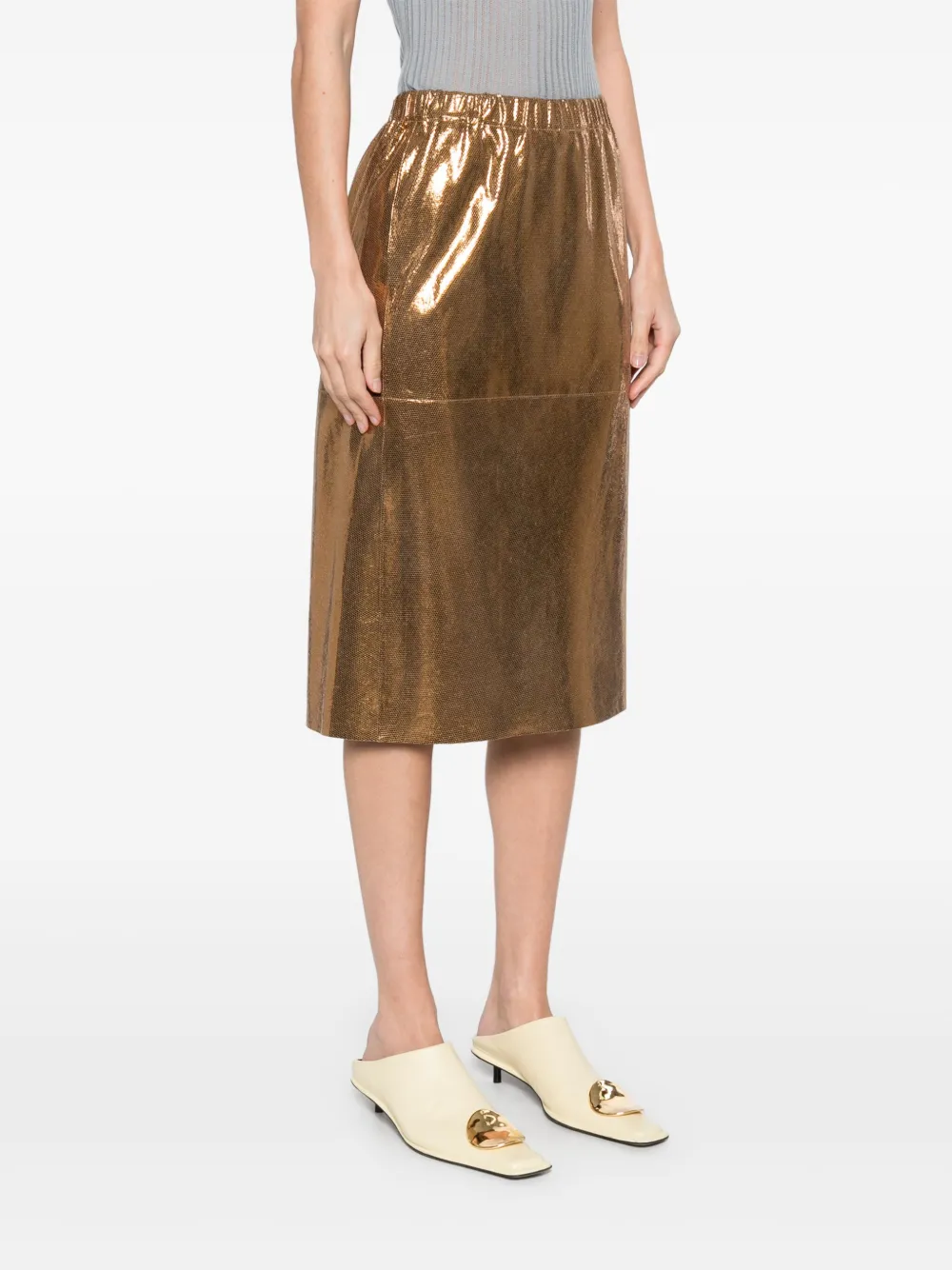 FORTE FORTE HONEYCOMB-PATTERN MIDI SKIRT
