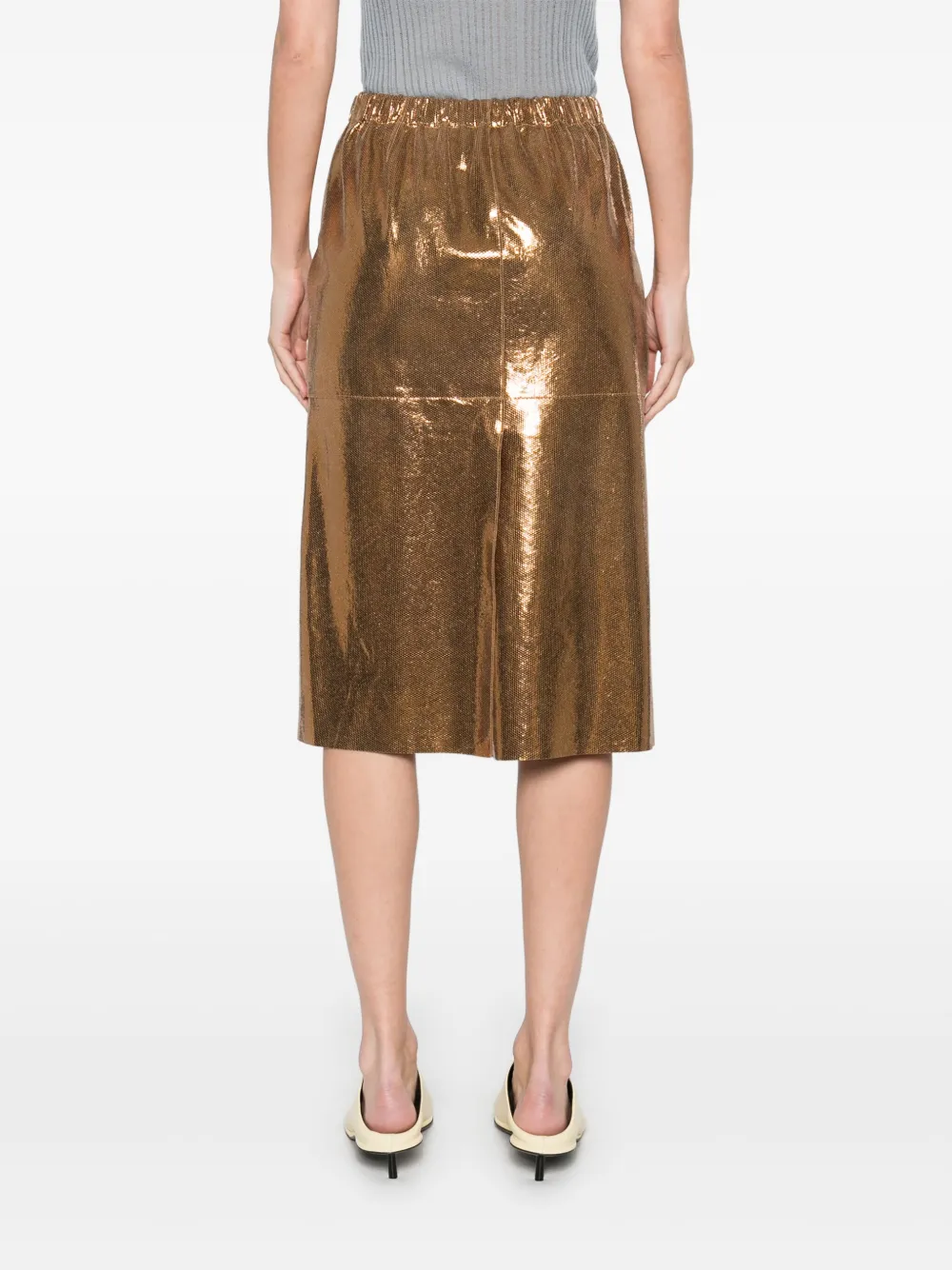FORTE FORTE HONEYCOMB-PATTERN MIDI SKIRT