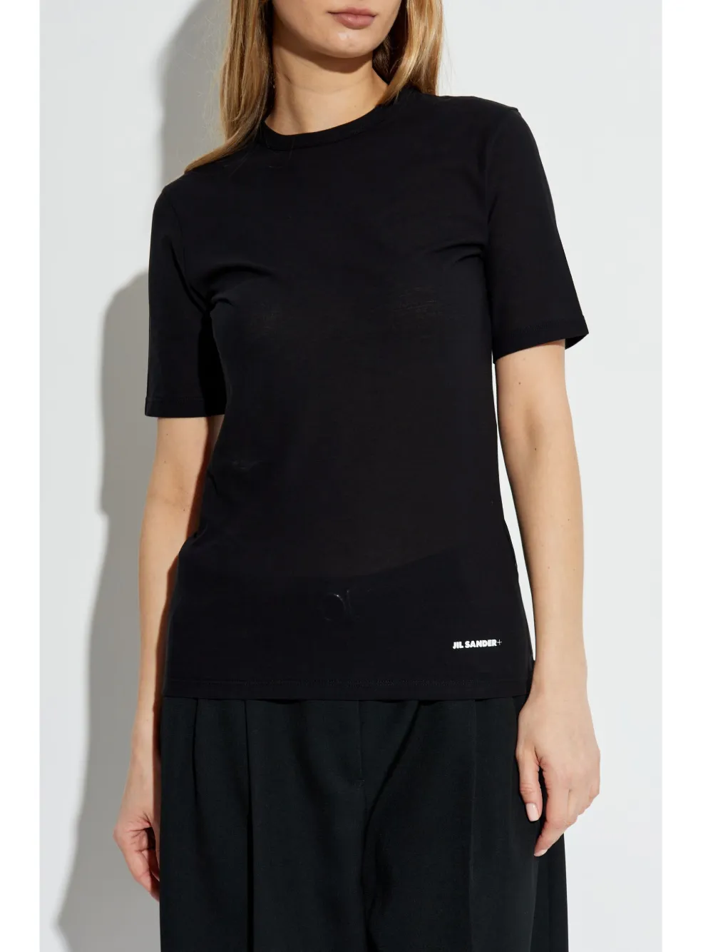 Jil Sander Logo Cotton Jersey T-shirt In Black