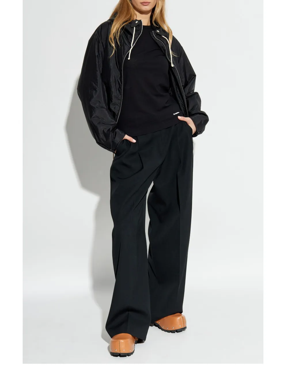 Jil Sander Logo Cotton Jersey T-shirt In Black