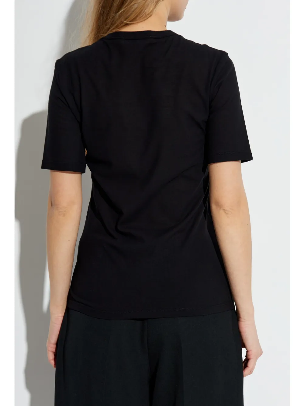 Jil Sander Logo Cotton Jersey T-shirt In Black