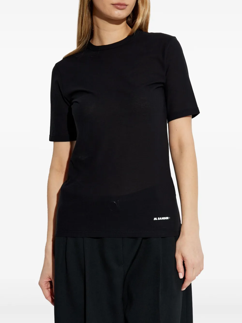 Jil Sander Katoenen T-shirt met logoprint Zwart
