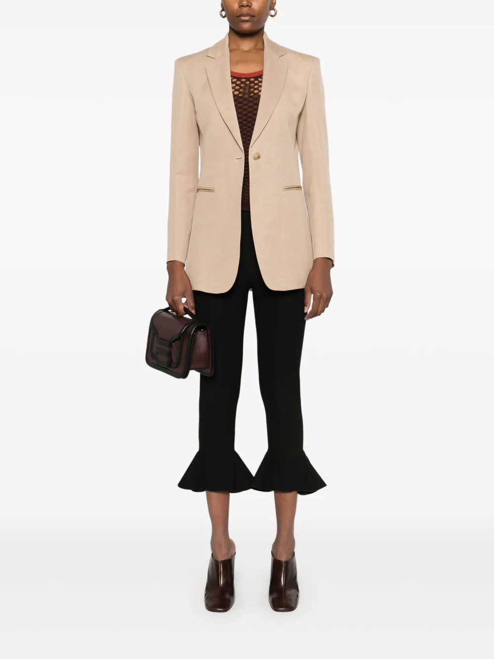 DONDUP Blazer met enkele rij knopen - Beige