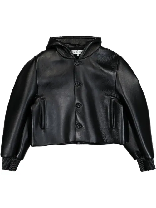 Veste en cuir à coupe crop - JW Anderson - Modalova