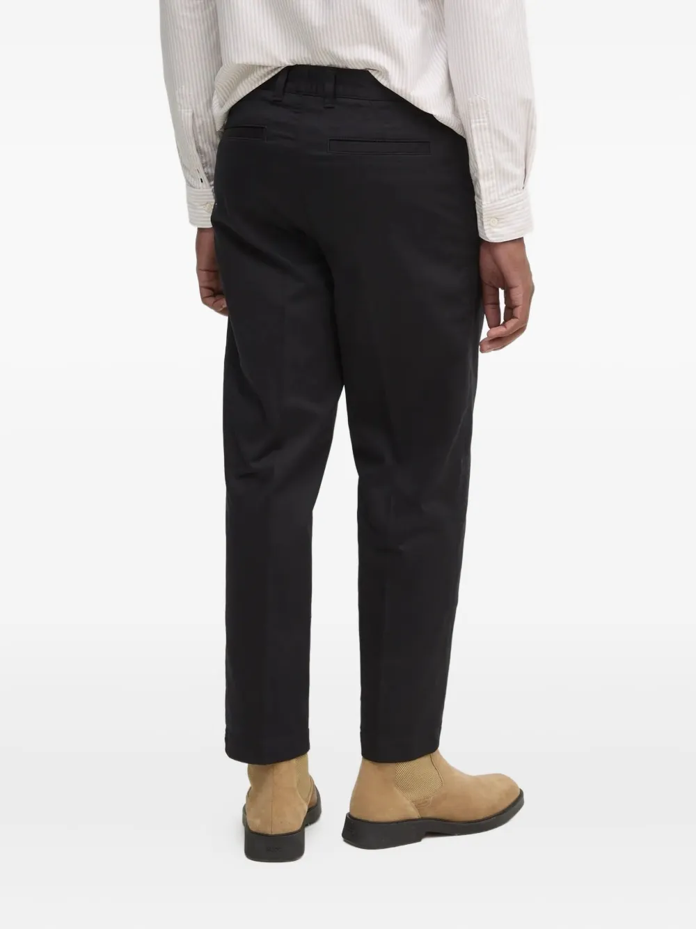 Hugo Boss Logo-embroidered Trousers In Black