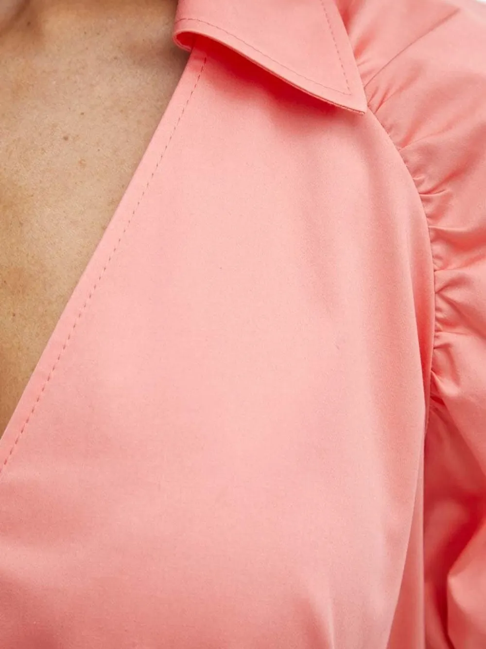 BOSS Jurk met pofmouwen Roze