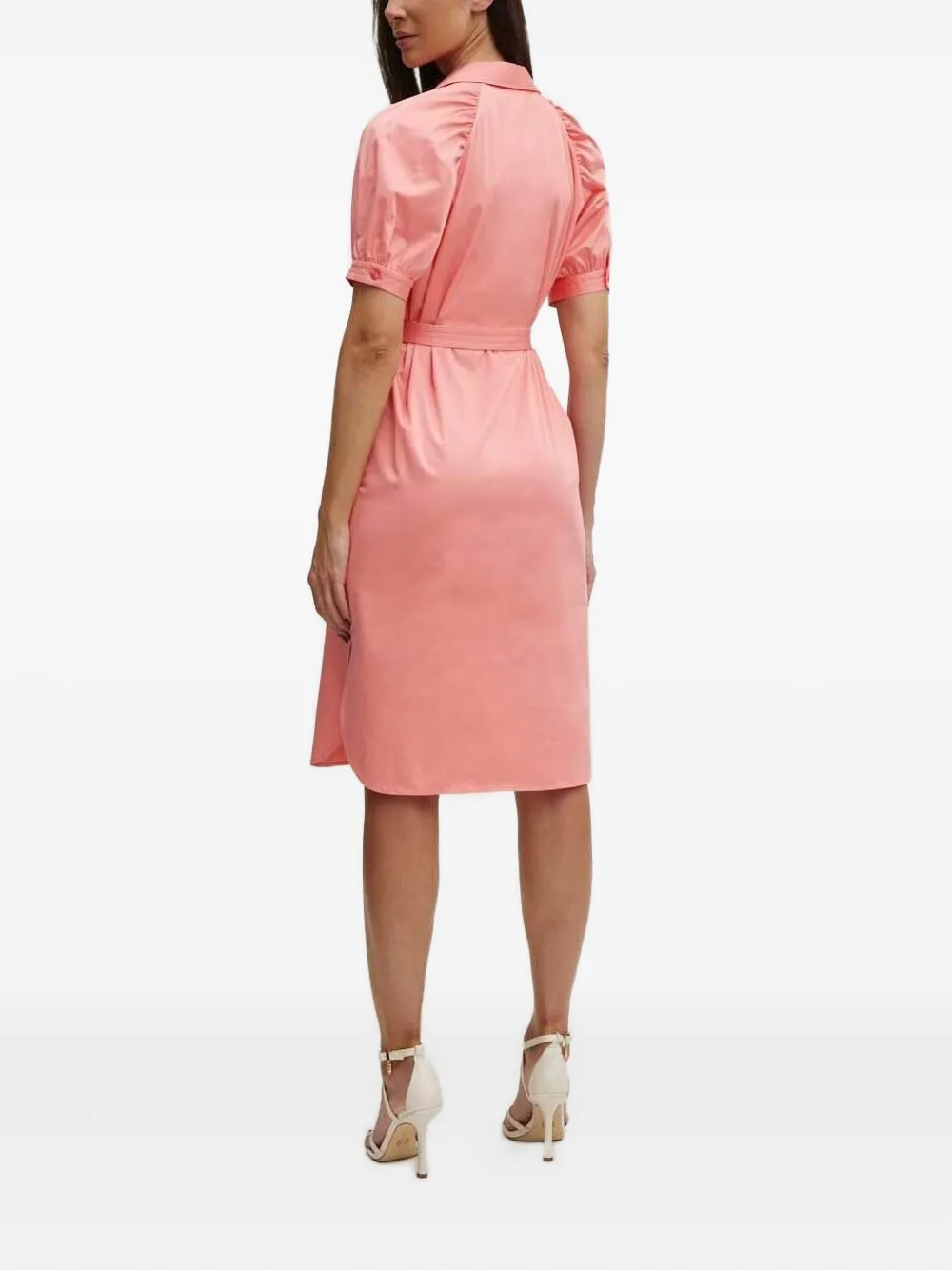 BOSS Jurk met pofmouwen - Roze
