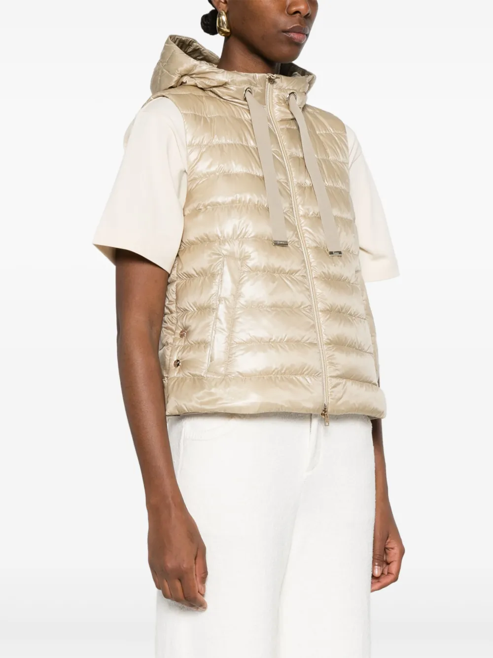 Herno Bodywarmer met capuchon Beige