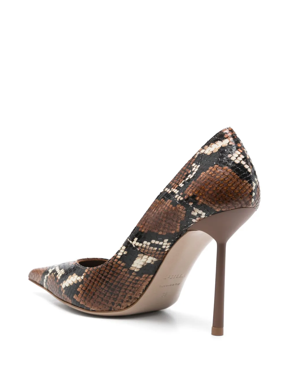 Le Silla 110mm snakeskin-print pumps Brown