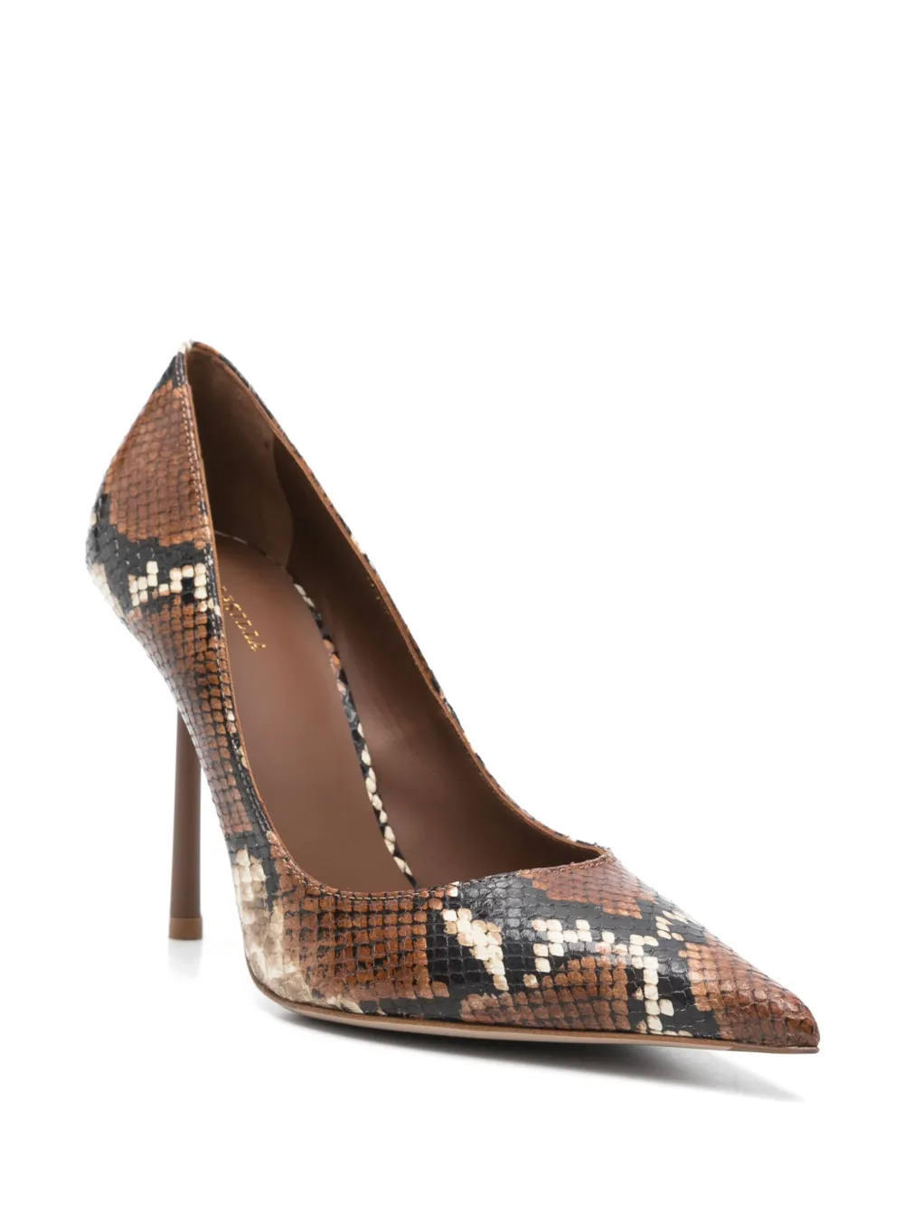 Le Silla 110 mm pumps met slangenprint - Bruin