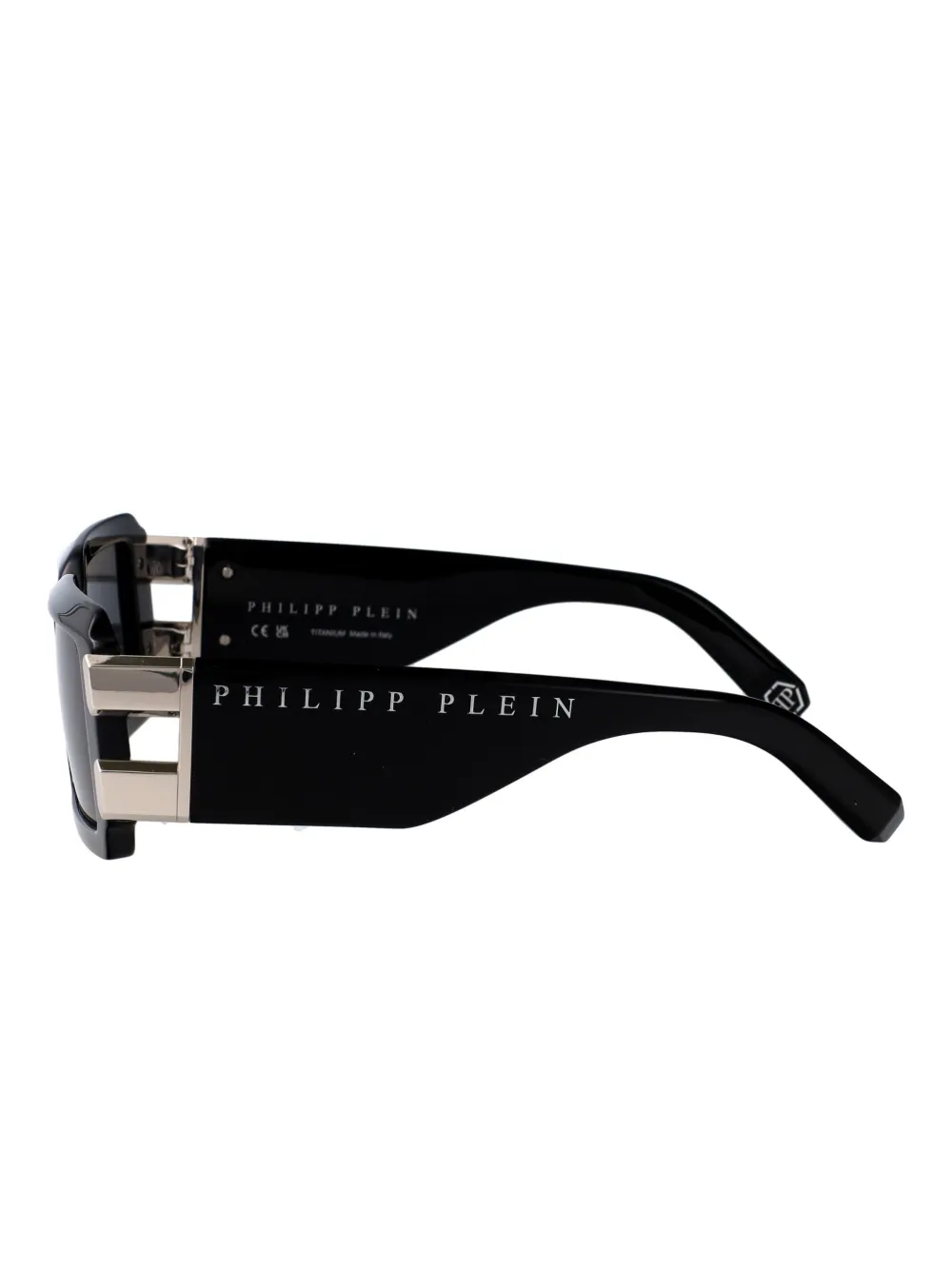 Philipp Plein Eyewear Zonnebril met rechthoekig montuur Zwart