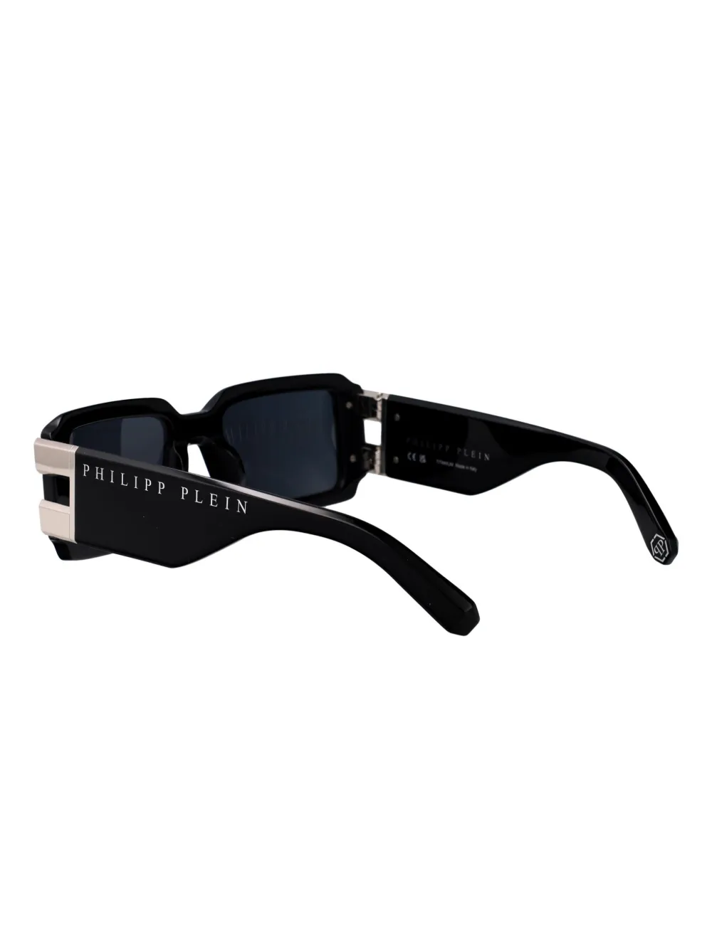 Philipp Plein Eyewear Zonnebril met rechthoekig montuur Zwart