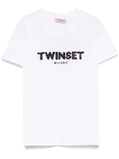 TWINSET sequinned-logo T-shirt