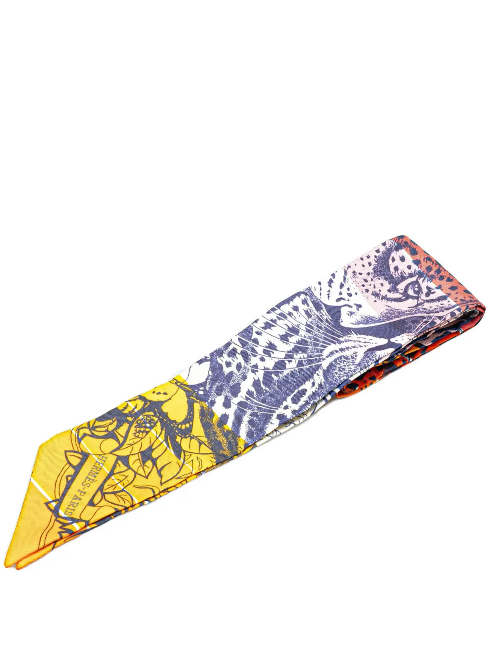 Hermès Pre-Owned 20th Century Jungle Love Rainbow シルク ツイリースカーフ - オレンジ Hermès Pre-Owned 20th Century Jungle Love Rainbow シルク ツイリースカーフ - オレンジ
