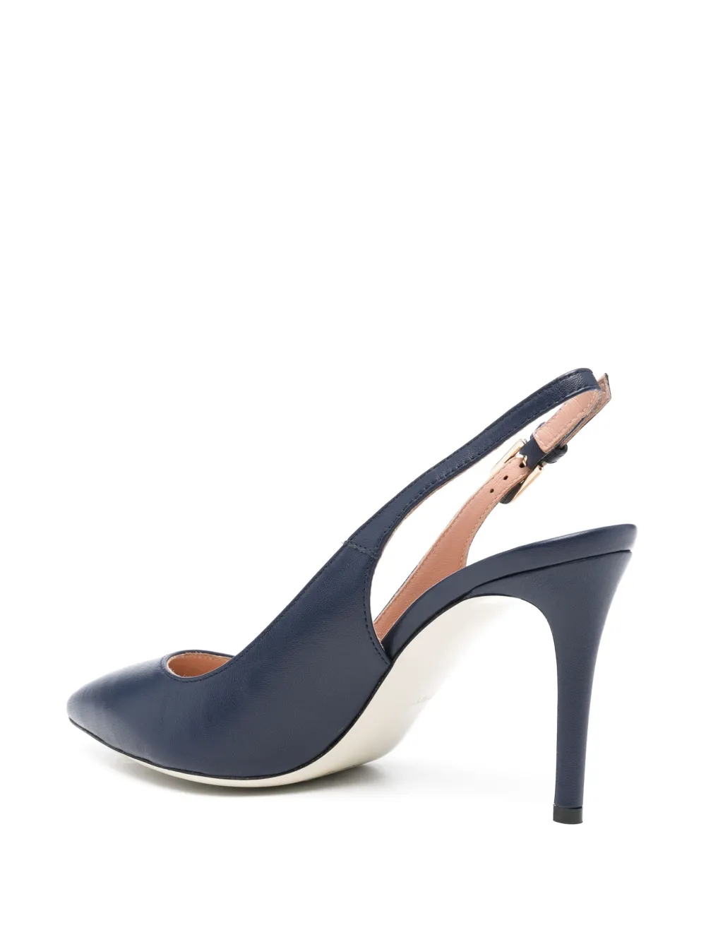 Pollini 85mm leren slingback pumps Blauw