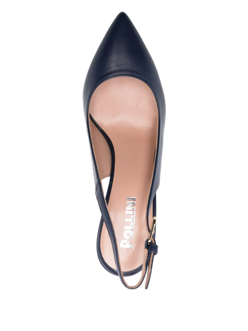 Pollini 85mm leren slingback pumps Blauw