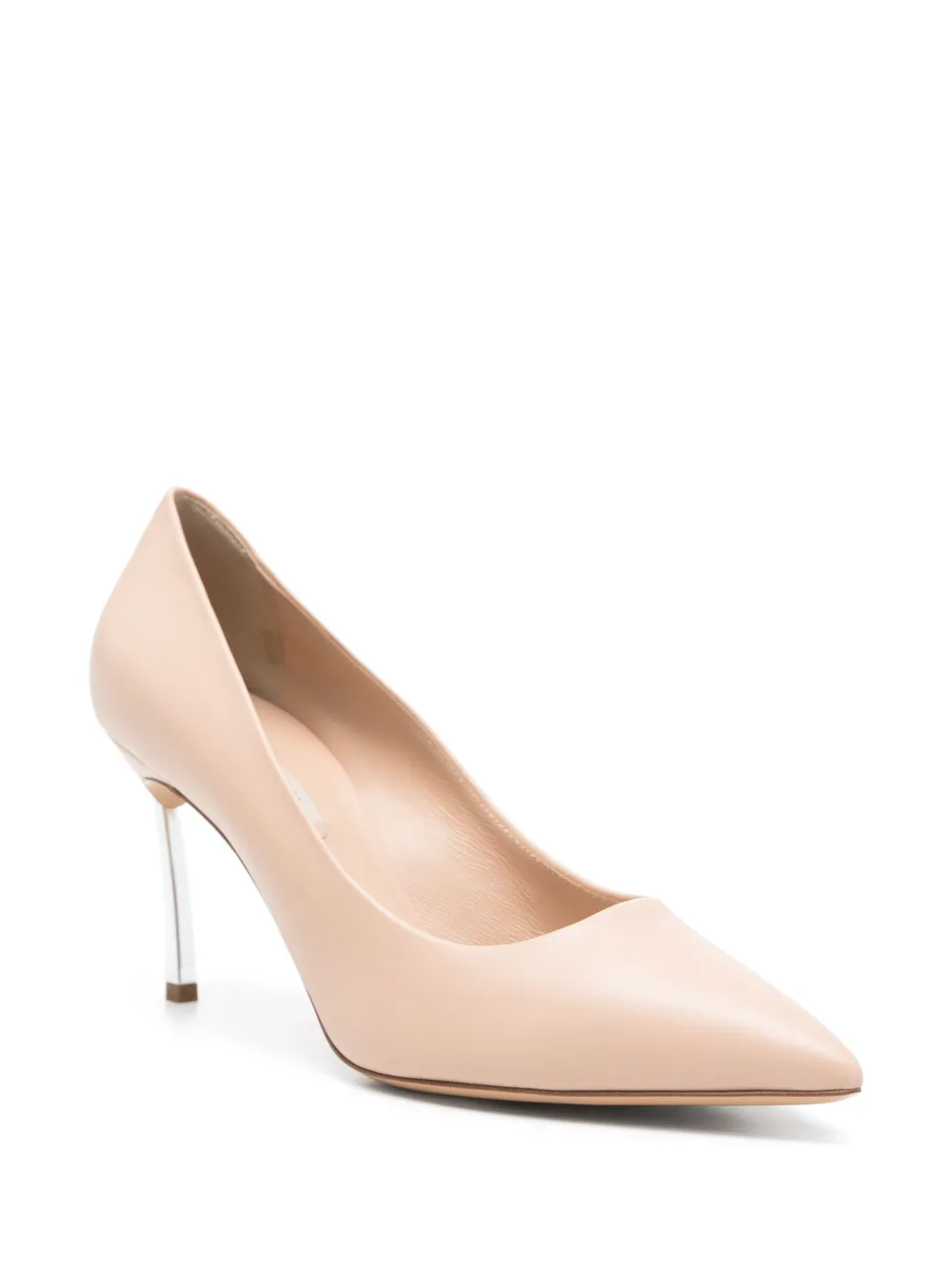 Casadei 90mm leather pumps Neutrals