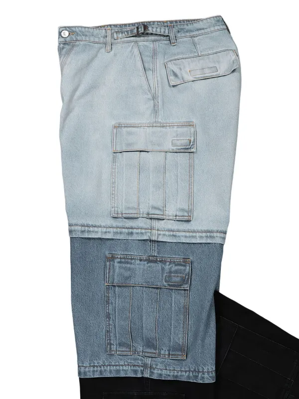 VETEMENTS Deconstructed Triple Cargo Trousers | Blue | FARFETCH