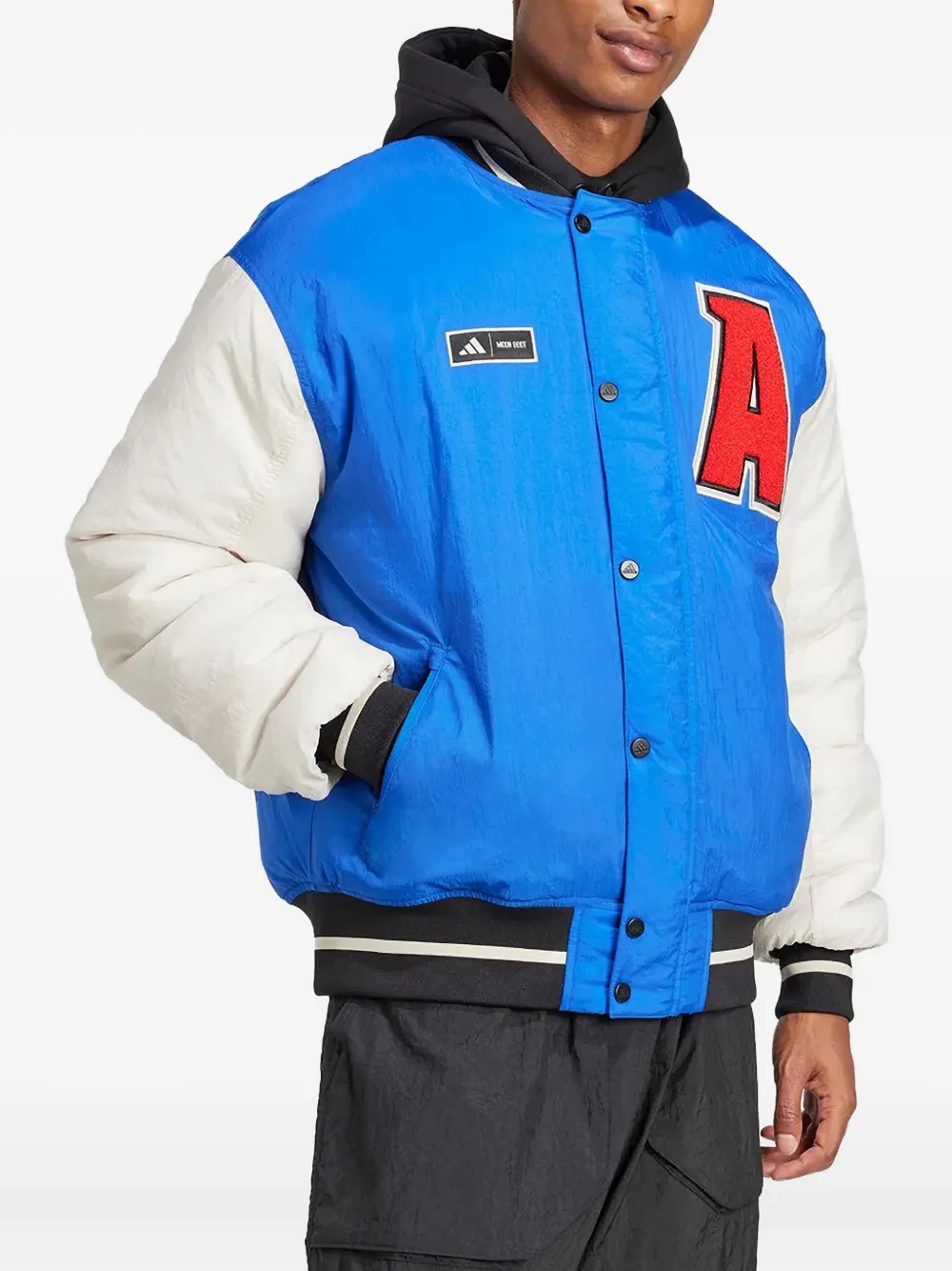 adidas Bomberjack met drukknopen Blauw