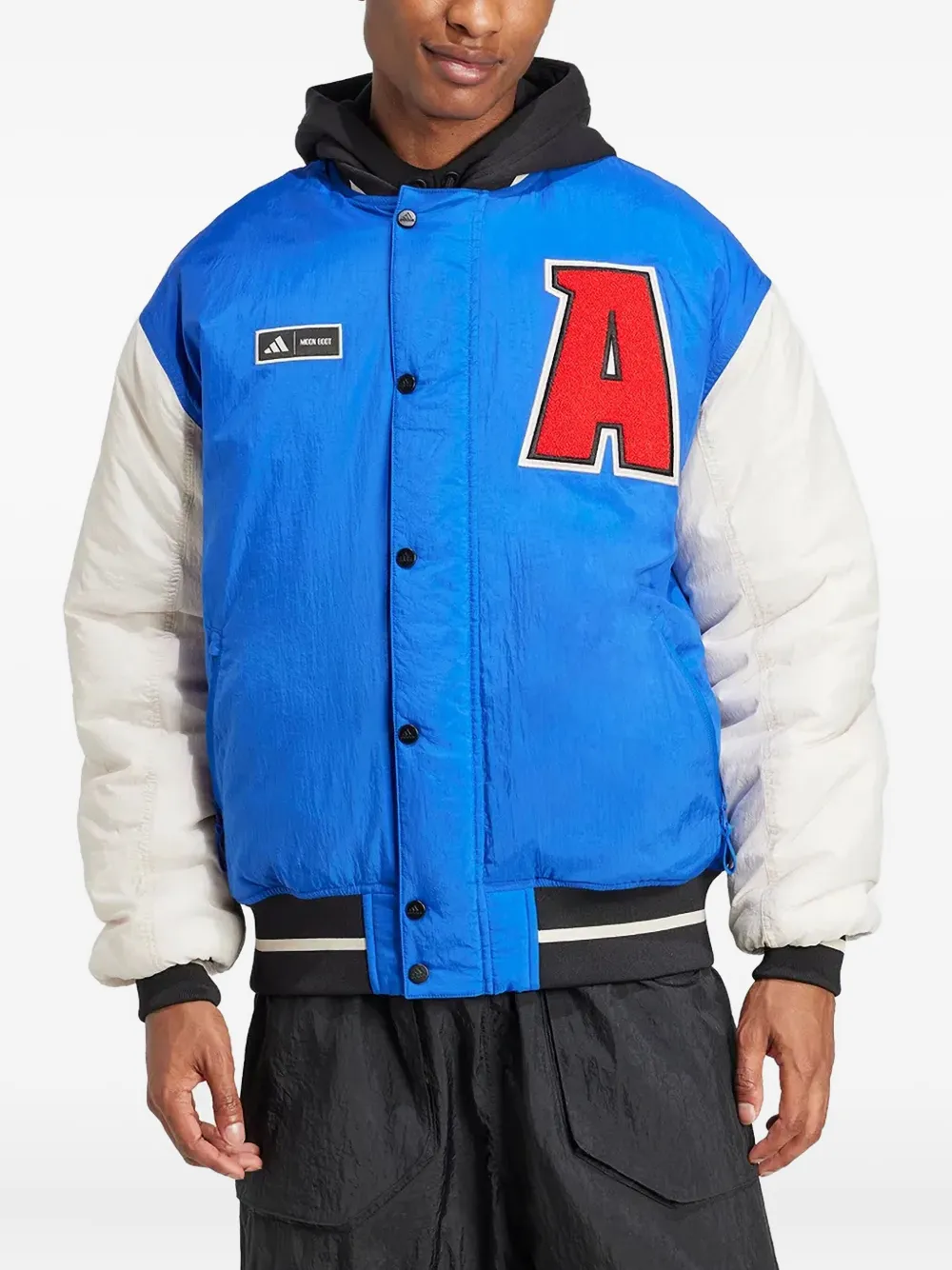 adidas press-stud fastening bomber jacket | Blue | Image 1