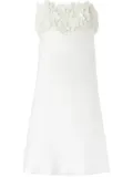 Genny floral-appliqué mini dress - White