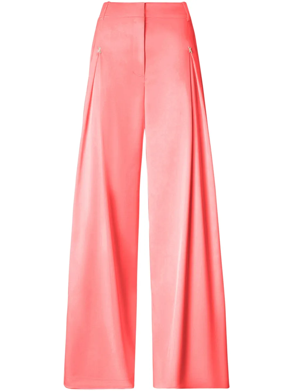 wide-leg satin trousers