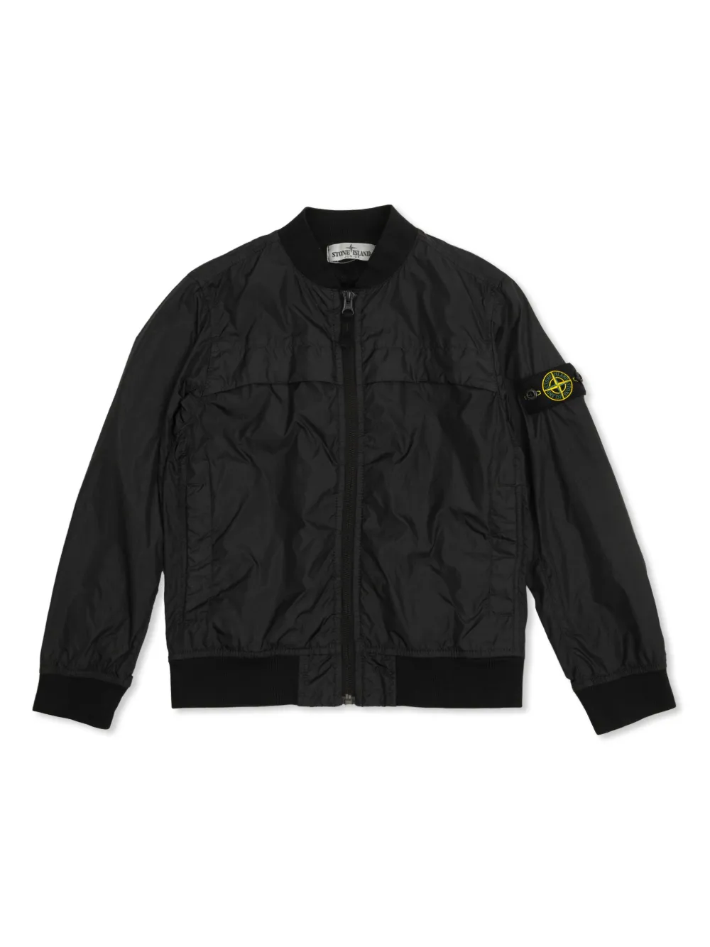 Stone Island Junior Bomberjack met Compass-logopatch Zwart