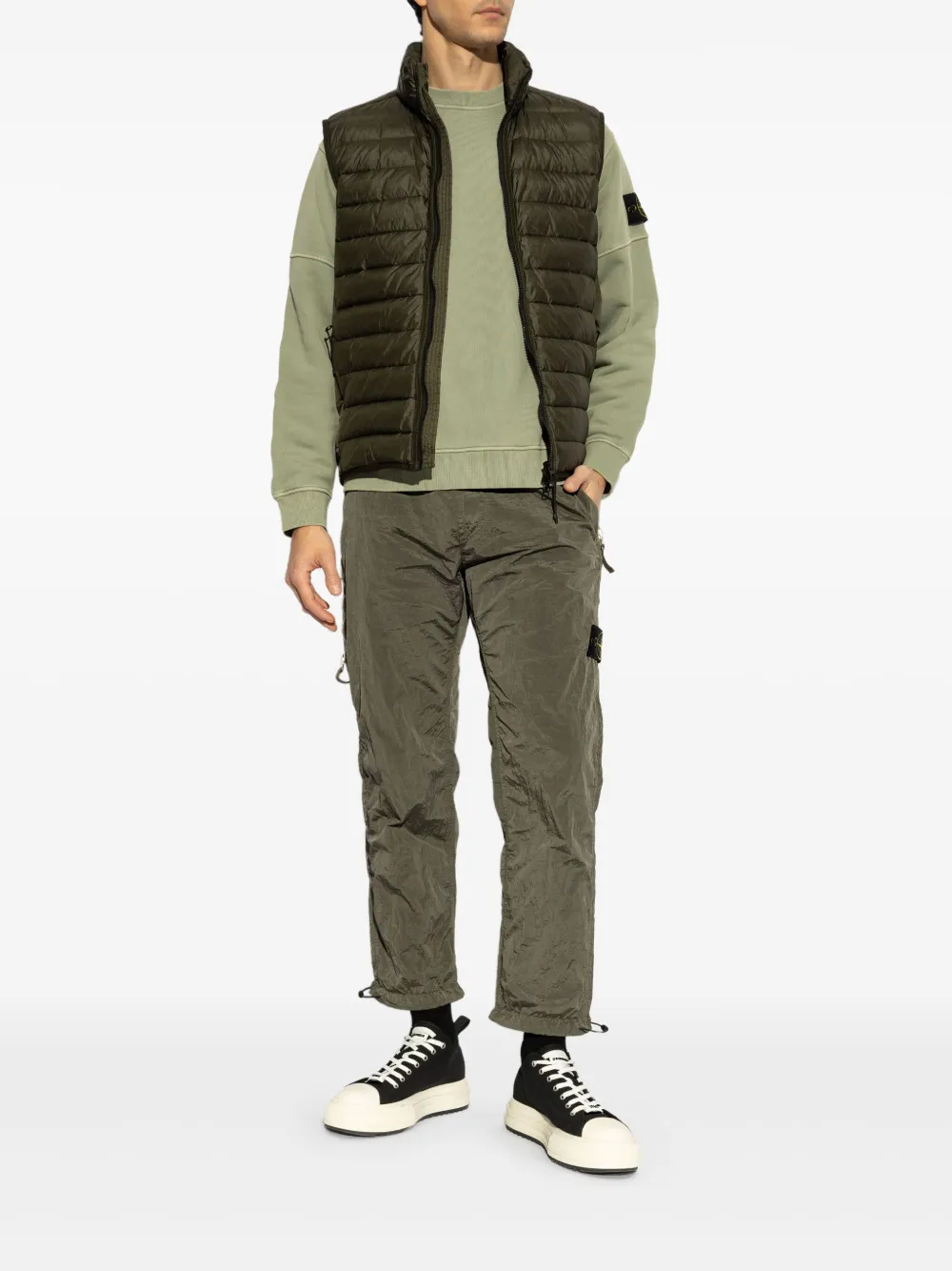 Stone Island compass-badge trousers - Groen