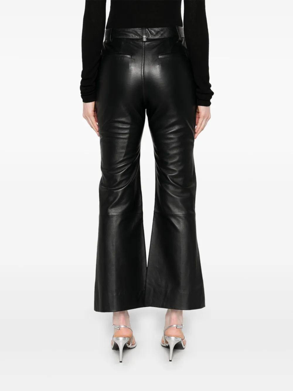 Shop Victoria Beckham Kick Trousers In Black