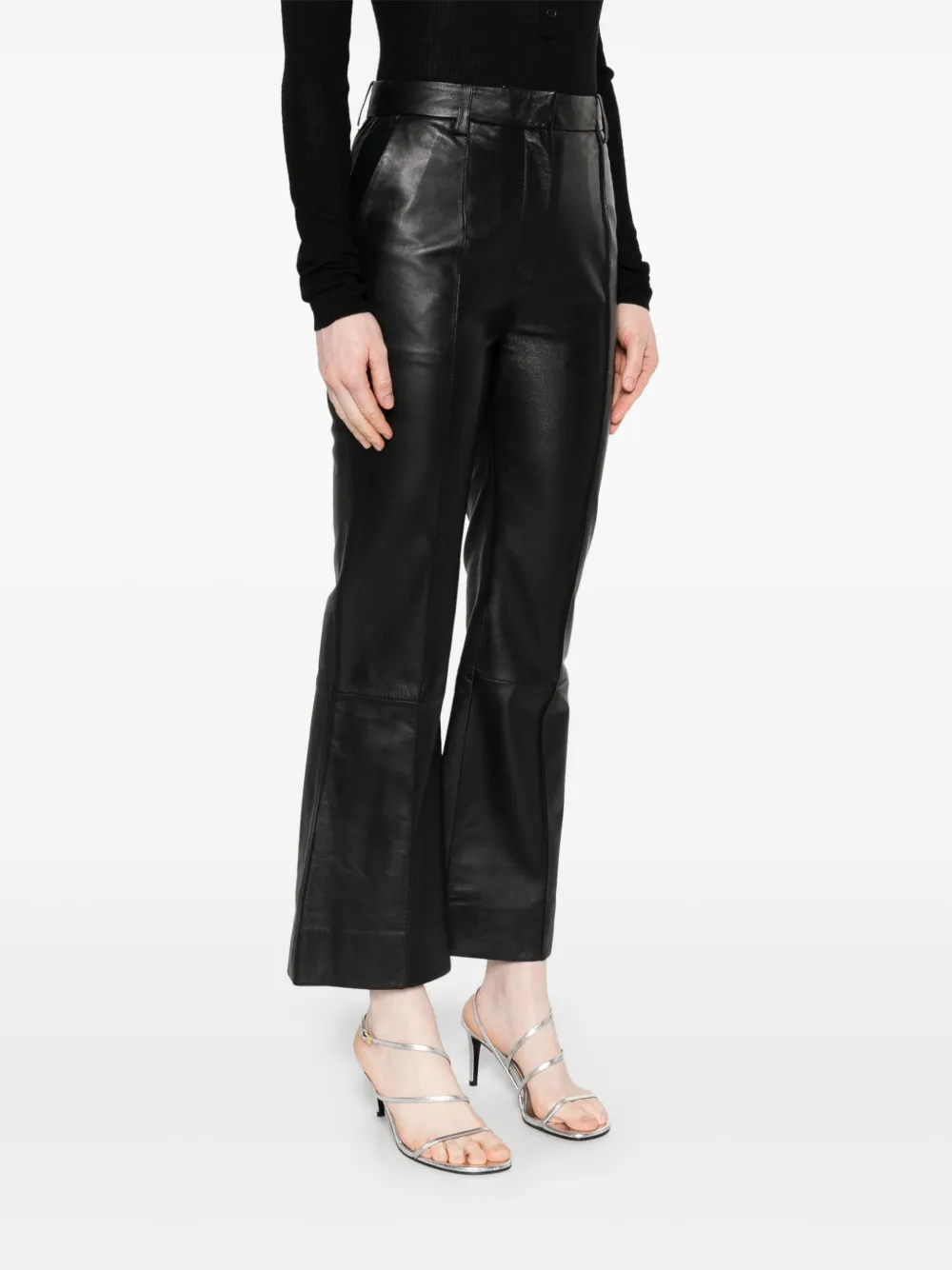 Shop Victoria Beckham Kick Trousers In Black