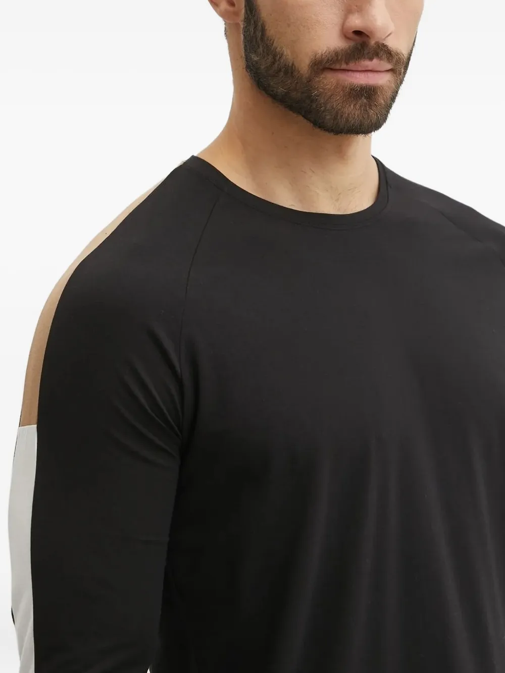 Hugo Boss Side-stripe Raglan-sleeve Sweatshirt In Black