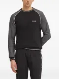 BOSS contrast-panel crew-neck sweatshirt - Black