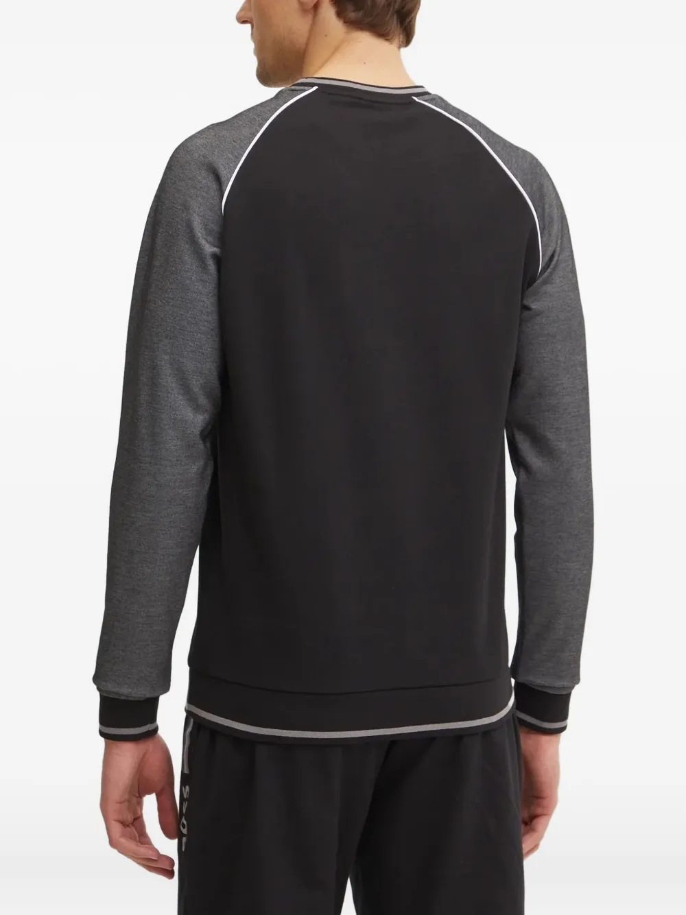 BOSS contrast-panel crew-neck sweatshirt - Zwart