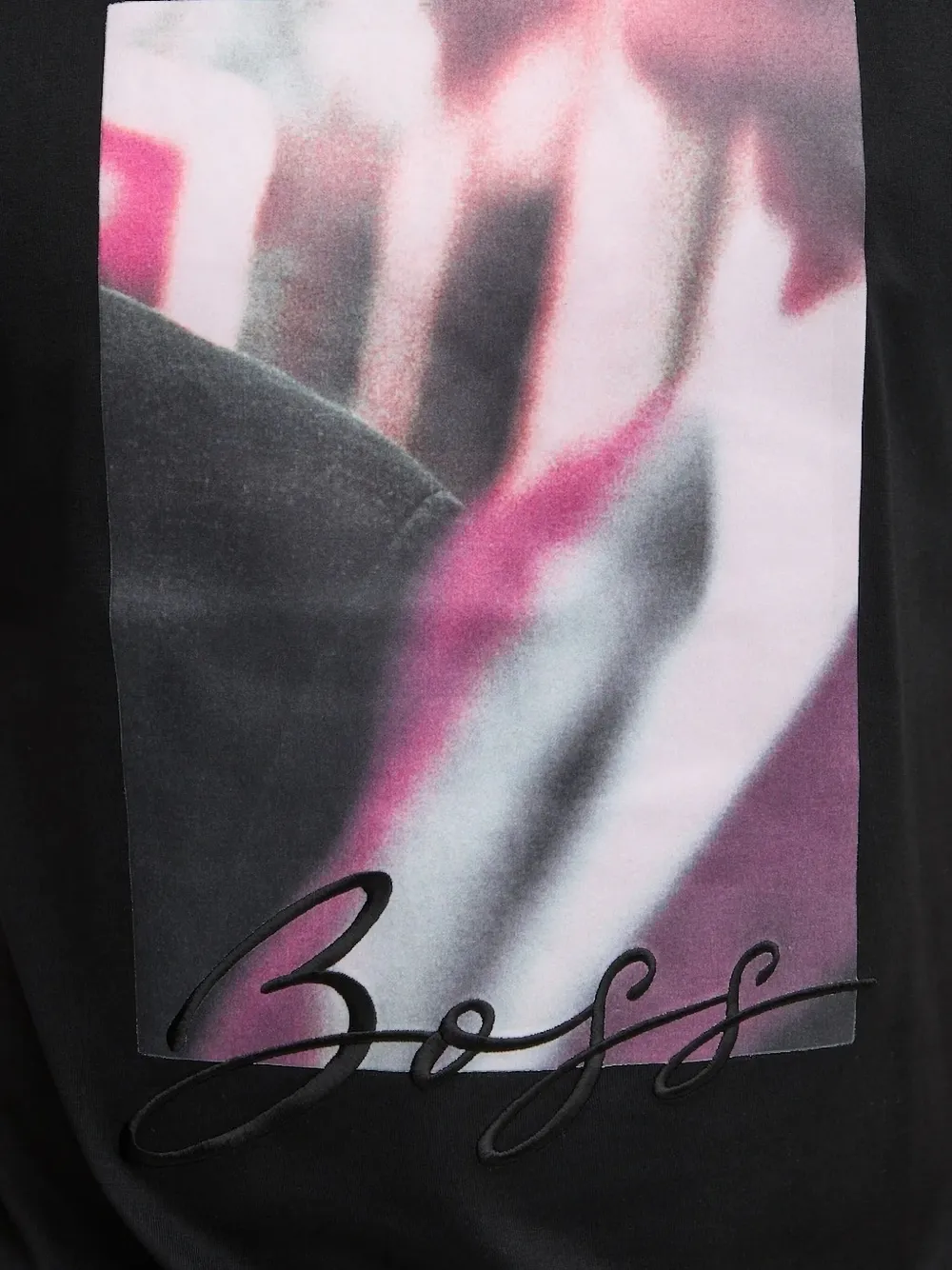 BOSS T-shirt met grafische print Zwart