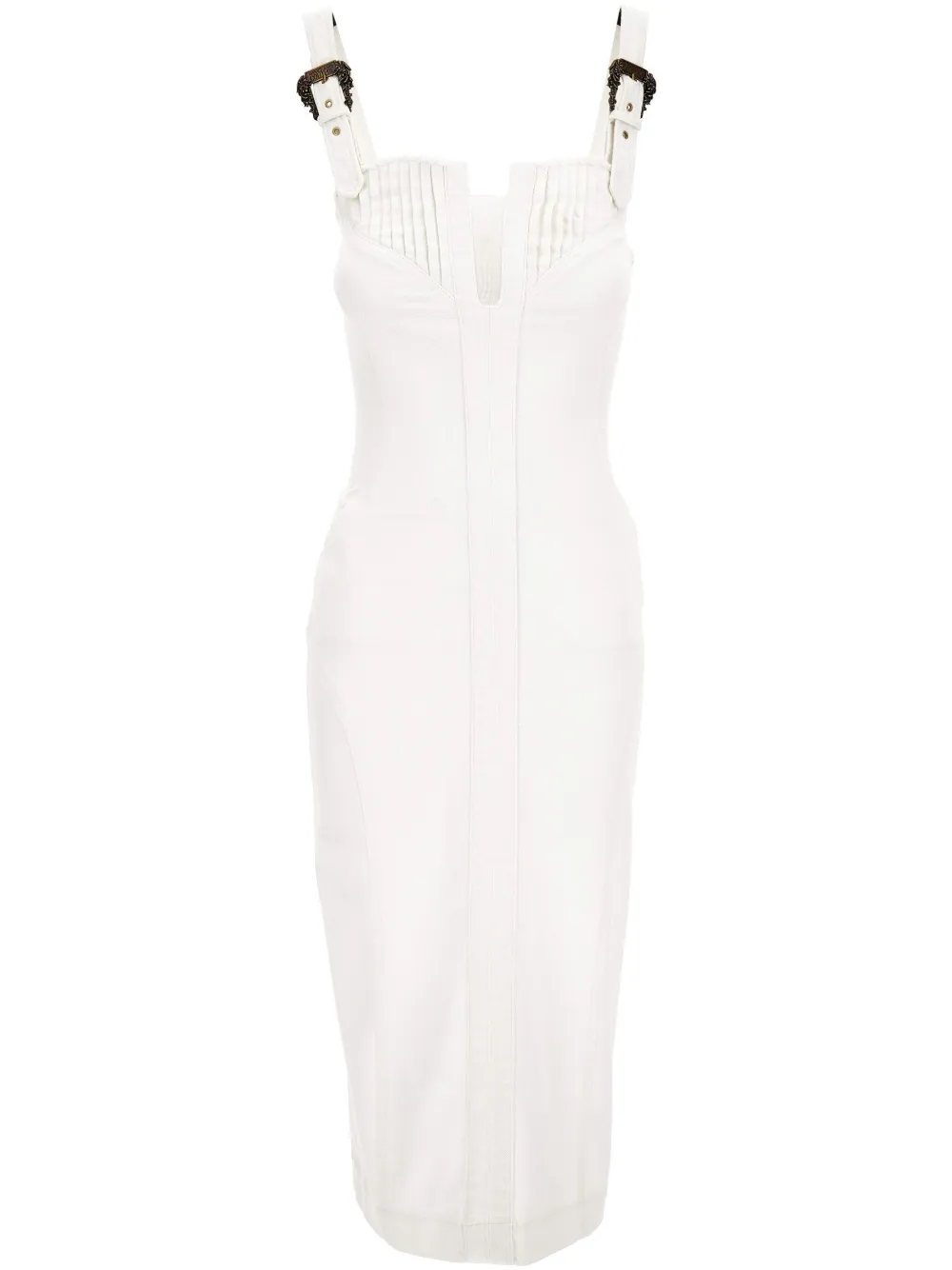 Versace Jeans Couture Jurk met gespdetail Wit