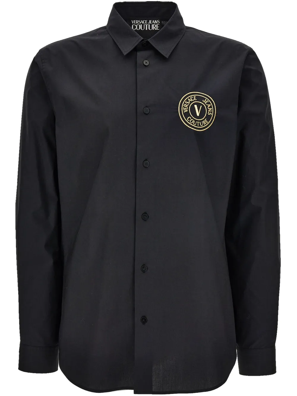 Versace Jeans Couture Overhemd met V-embleem Zwart