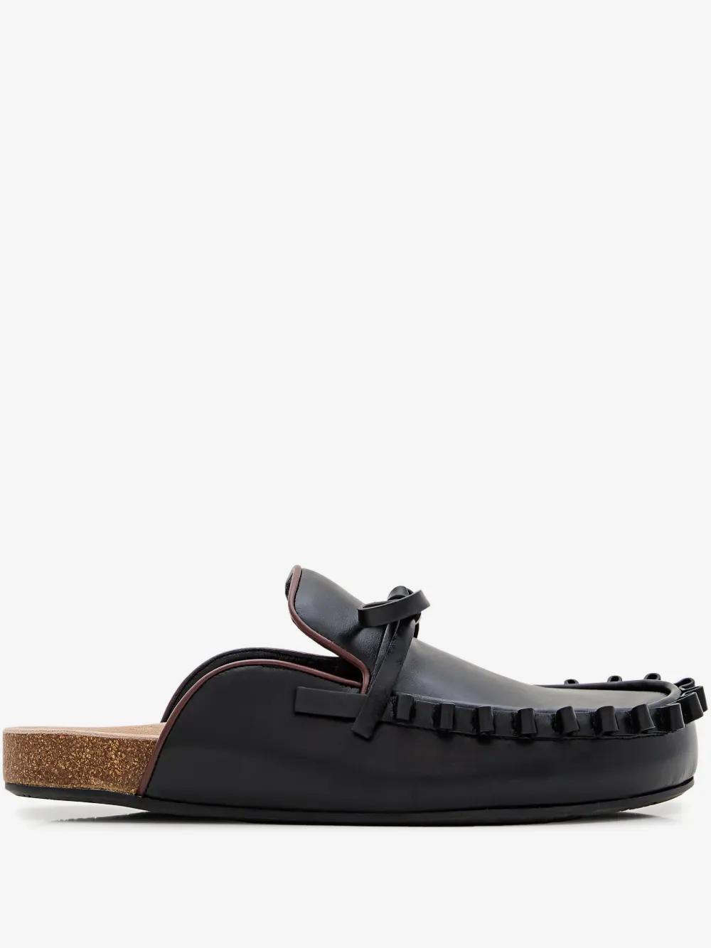 bow tie leather mules