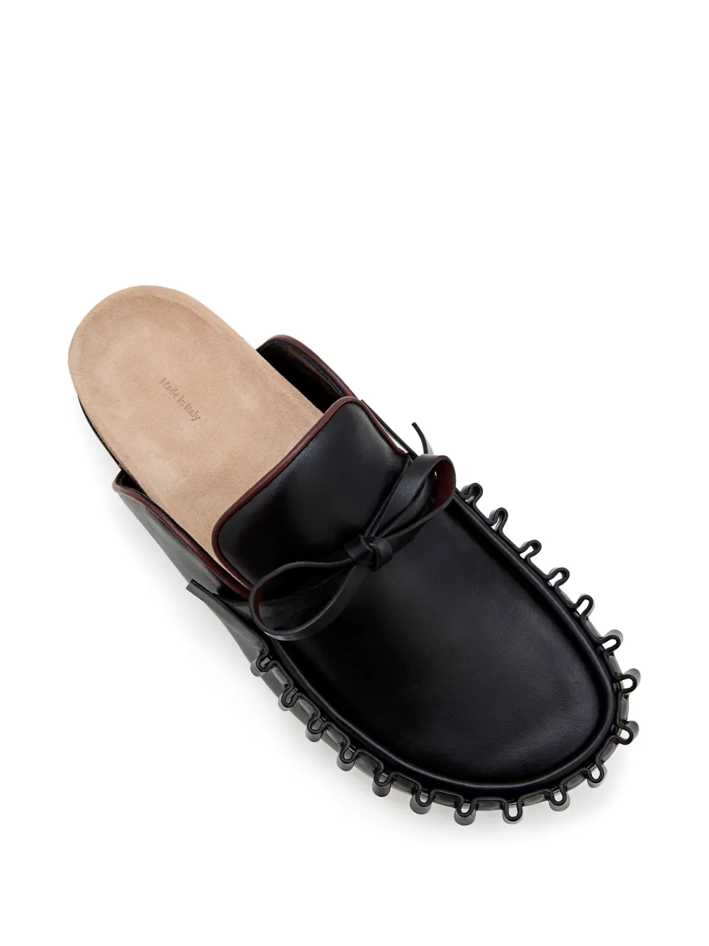 JW Anderson bow tie leather mules Black