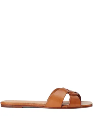 LAUREN RALPH LAUREN LEATHER FLIP-FLOP トングサンダル Polo Ralph Lauren Leather Flip Flops | Brown | FARFETCH