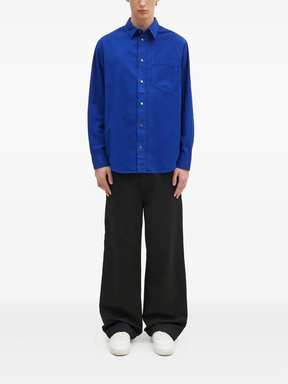 Wood Wood long-sleeve collared-neckline shirt - Blauw