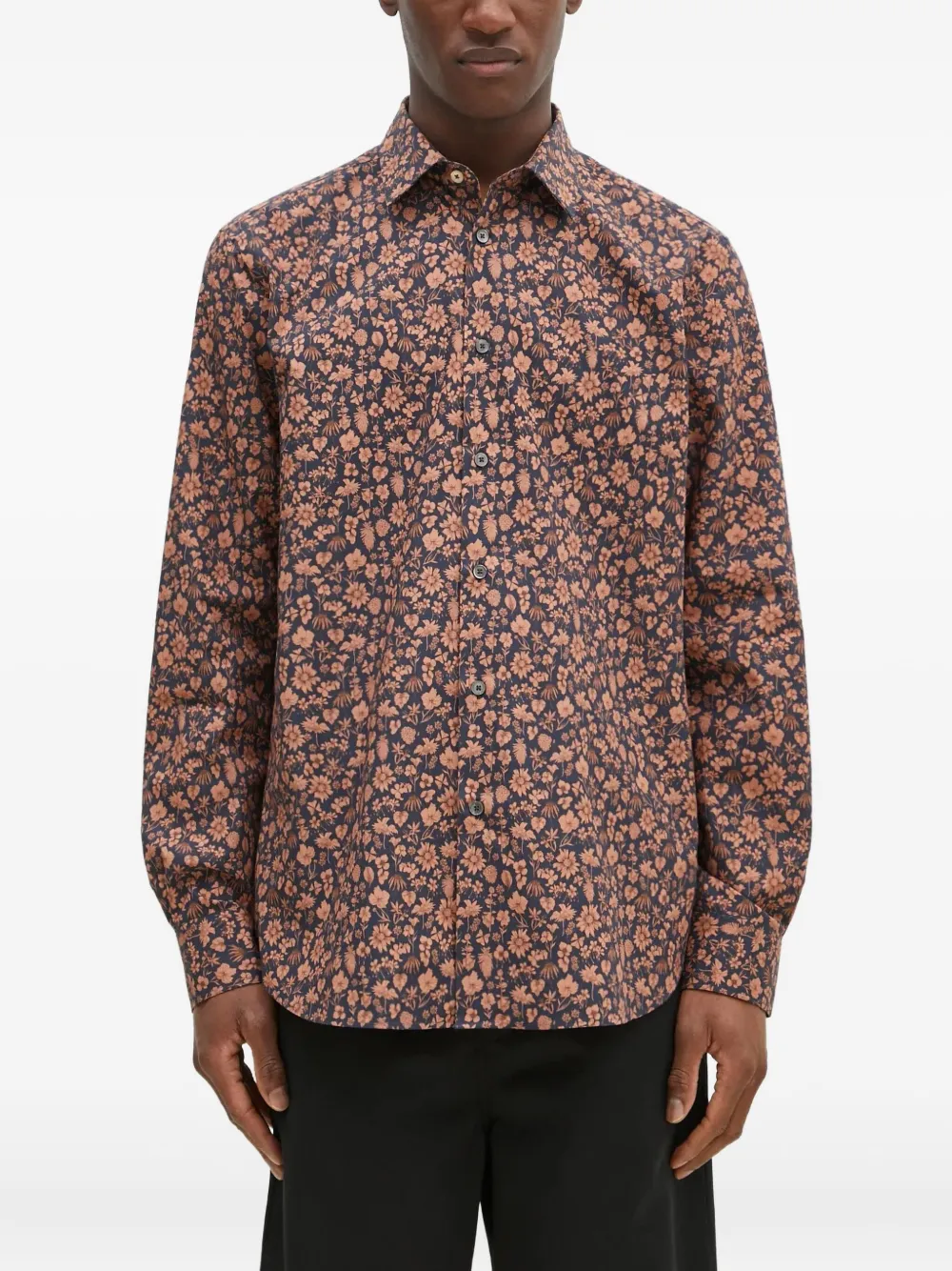 Paul Smith floral print cotton shirt | Blue | Image 1