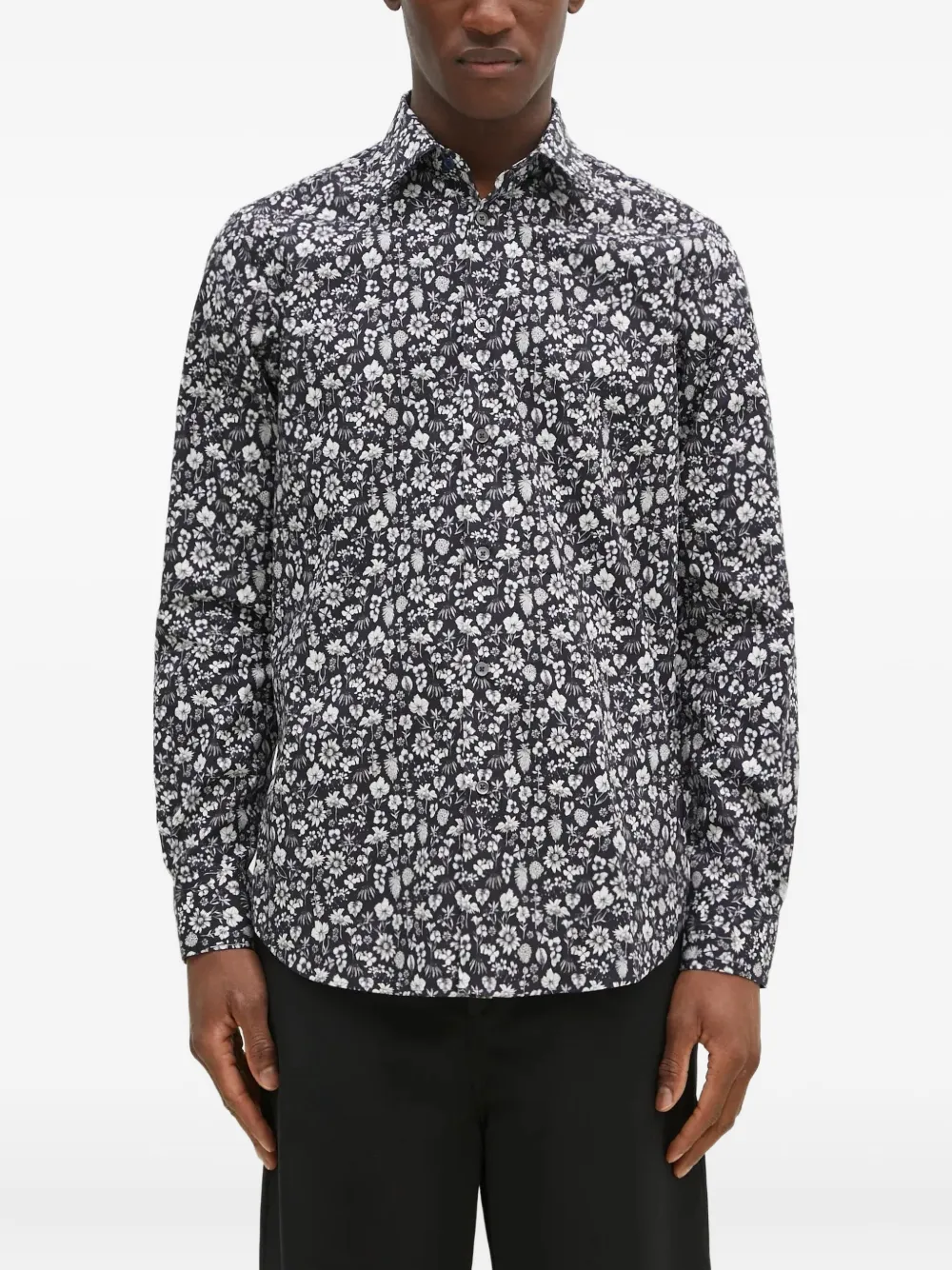 Paul Smith floral print cotton shirt | Black | Image 1