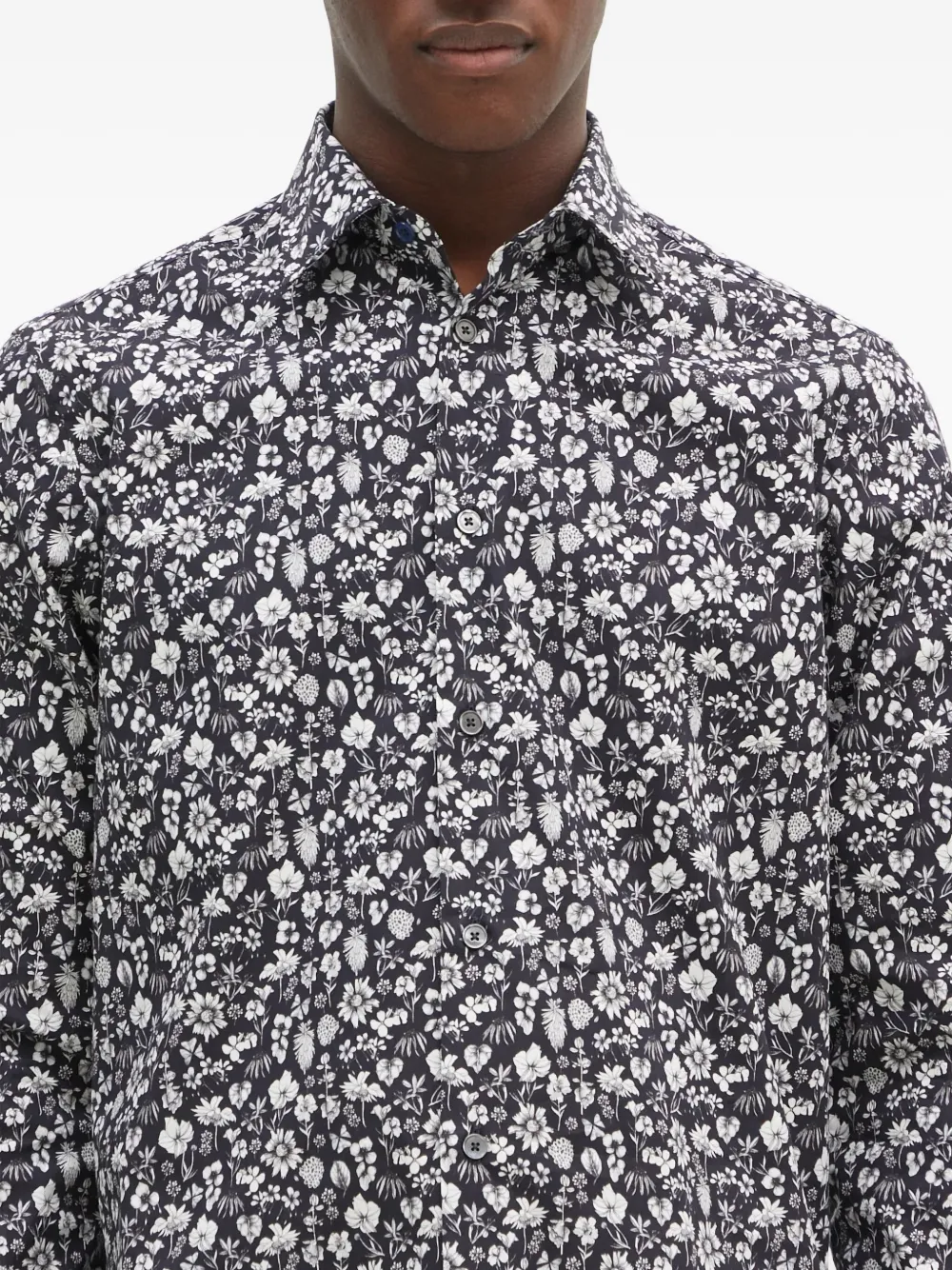 Paul Smith Overhemd met bloemenprint Zwart
