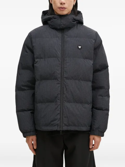 Wood Wood check-pattern hooded jacket