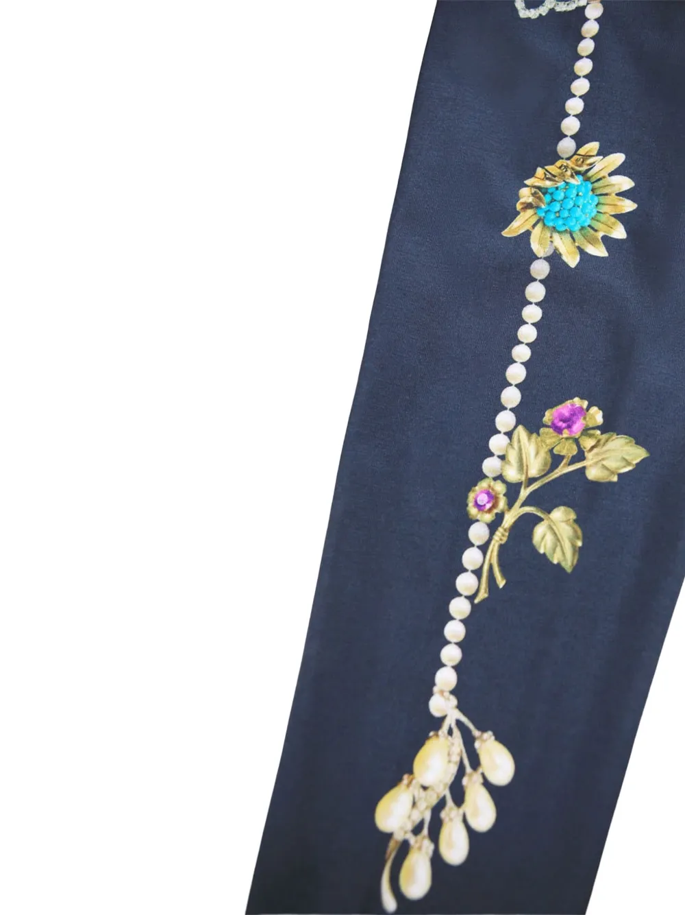 Molo Legging met geborduurde bloemen Blauw