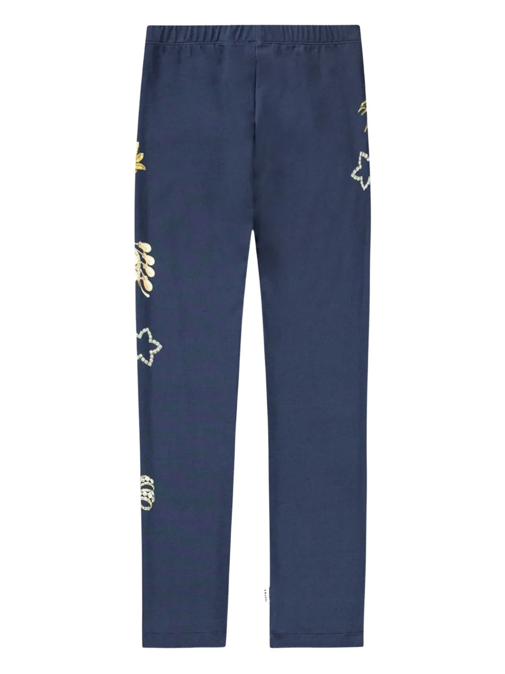 Molo Legging met geborduurde bloemen Blauw