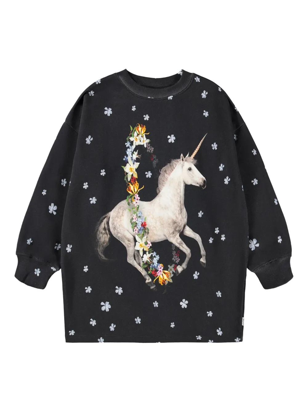 Molo Sweater verfraaid met eenhoorn en bloe Zwart