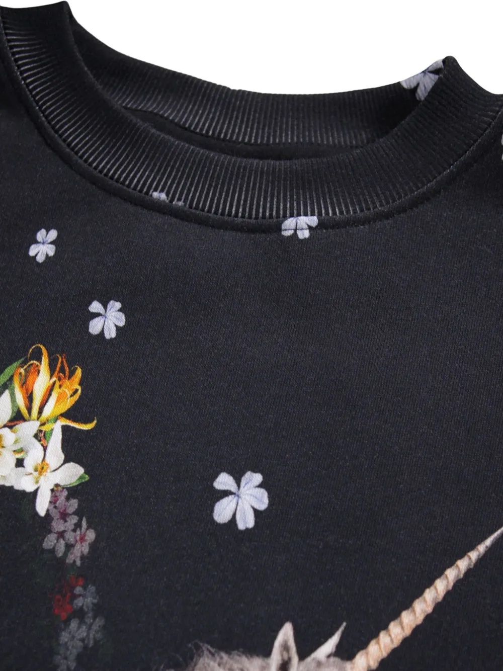 Molo Sweater verfraaid met eenhoorn en bloemen Zwart