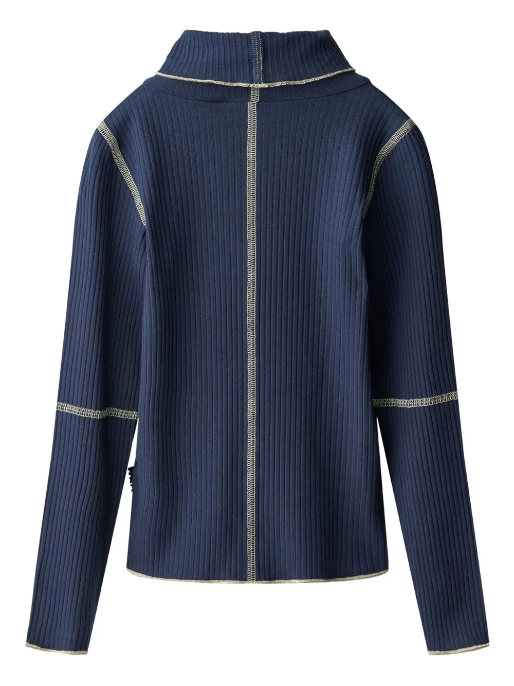Molo Geribbelde top met trechterhals Blauw